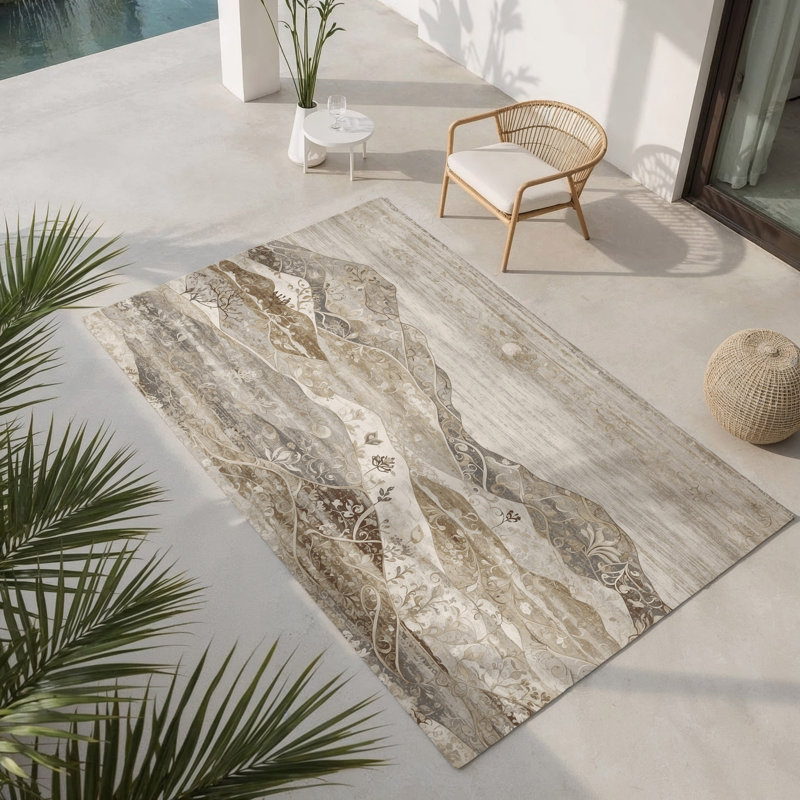 Tapis intérieur et extérieur Subtle Horizon, Rectangle 1 pi 6 po x 2 pi 6 po