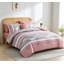 Ensemble de couette rose King 8 pièces à rayures, livré dans un sac