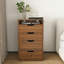 Meuble-lavabo 3 en 1 avec miroir éclairé et tabouret, coiffeuse à plateau rabattable, rangement compact pour la chambre à coucher, la salle de bain et le vestiaire (L 18,9 po, noyer)-1672497154