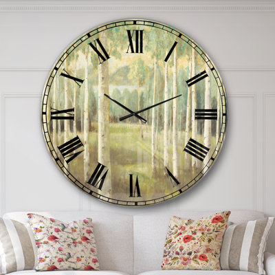 Aspens Neutral Forest - Farmhouse Wall Clock