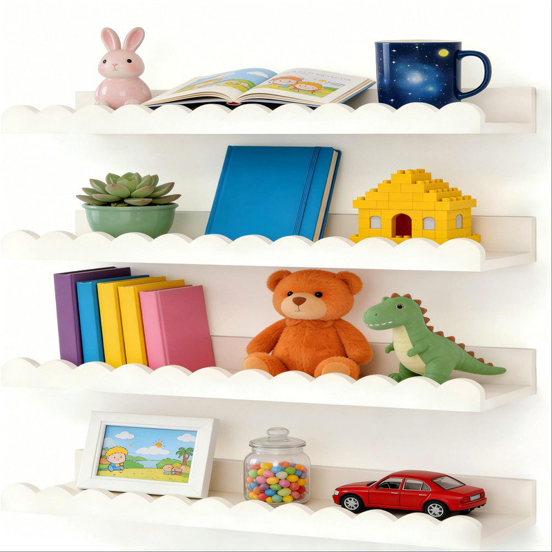 Ensemble de 4 étagères à livres pour chambre de bébé