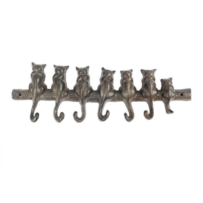 Crochets muraux moulés en fonte Lerna, Marron foncé