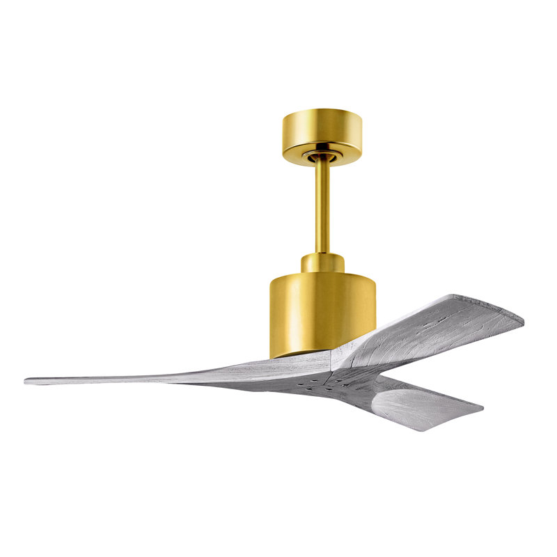 Nan 42" Ceiling Fan In Blades, Brushed Brass, Barn wood Tone