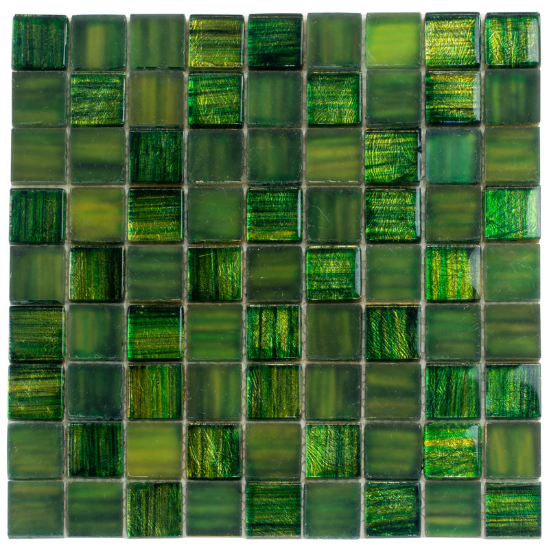 Carreau de mosaïque mural 11 po x 11 po, Vert