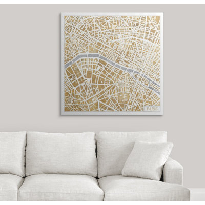 «Gilded Paris Map» par Laura Marshall, impression d'art graphique Kerlynn