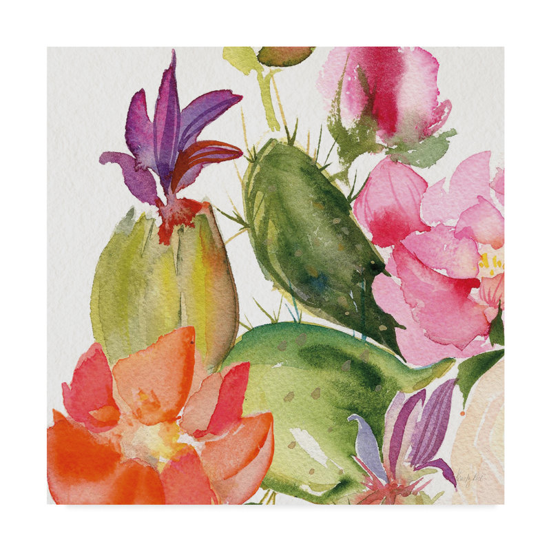 « désert rose ii », reproduction de peinture à l’aquarelle sur toile tendue, H 24 po x l 24 po x P 2 po