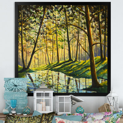 Chemin vers la forêt enchantée au printemps - Peinture