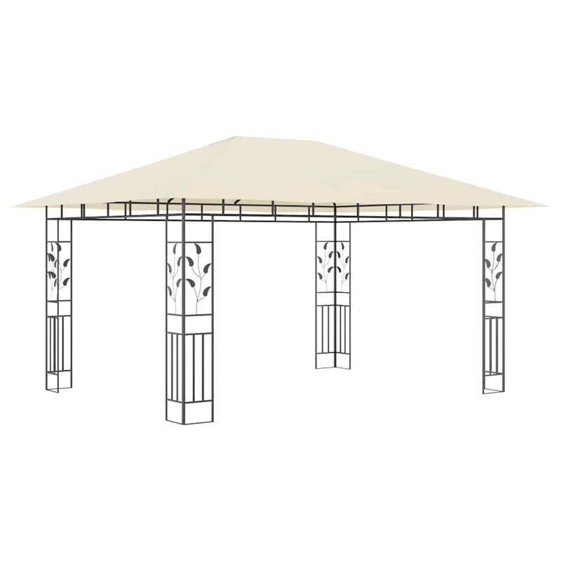Pavillon de jardin avec moustiquaire crème 13,1 x 9,8 x 9 pi 0,6 oz par pied carré