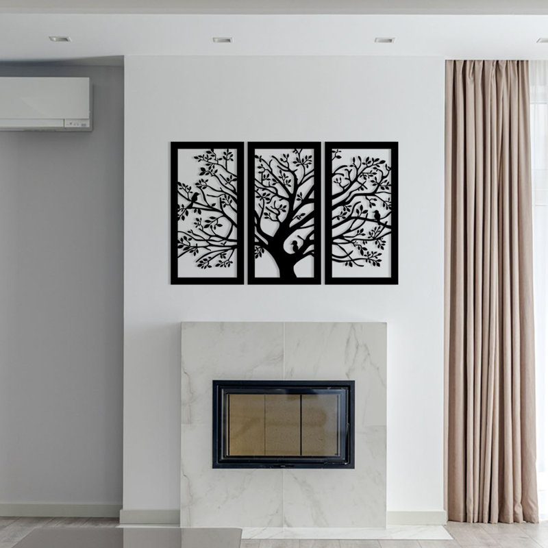 Decorative Metal Wall Accessory, Black, 40.6 x 25.6 inches | 100% Metal Construction, Thickness: 0.05 inches | Stylish Home Décor for Living Room, Office & Entryway | Durable & Eye-Catching Design