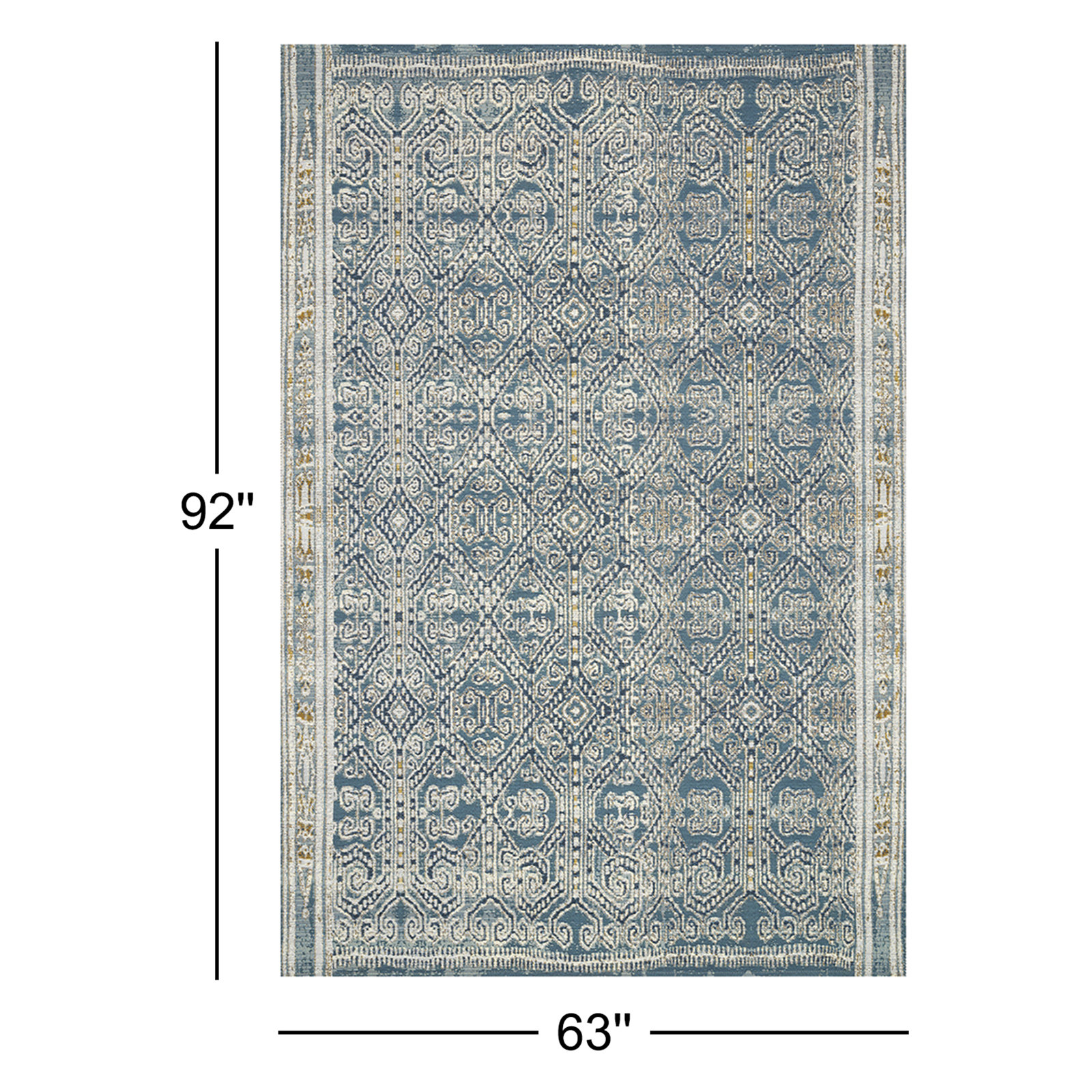 Davana Ocean Geometric Outdoor Rug, Rectangle 5'3" x 7'8"