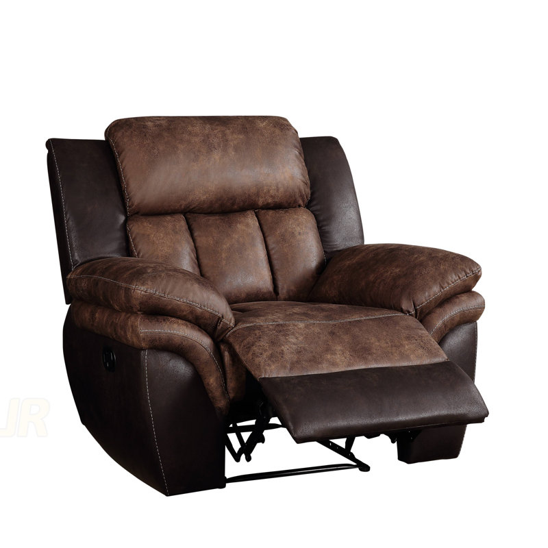 Fauteuil inclinable caramel et poli avec mouvement mécanique pour un confort personnalisé et un soutien structuré