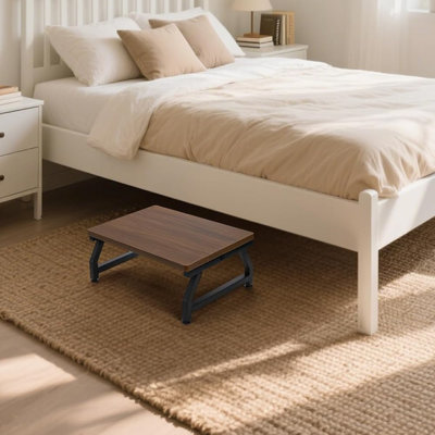 Marchepied en bois, H 6,9 po x l 16,1 po x P 11,8 po, brun et noir