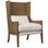 Mack Oak and Rattan Upholstered Occasional Chair
