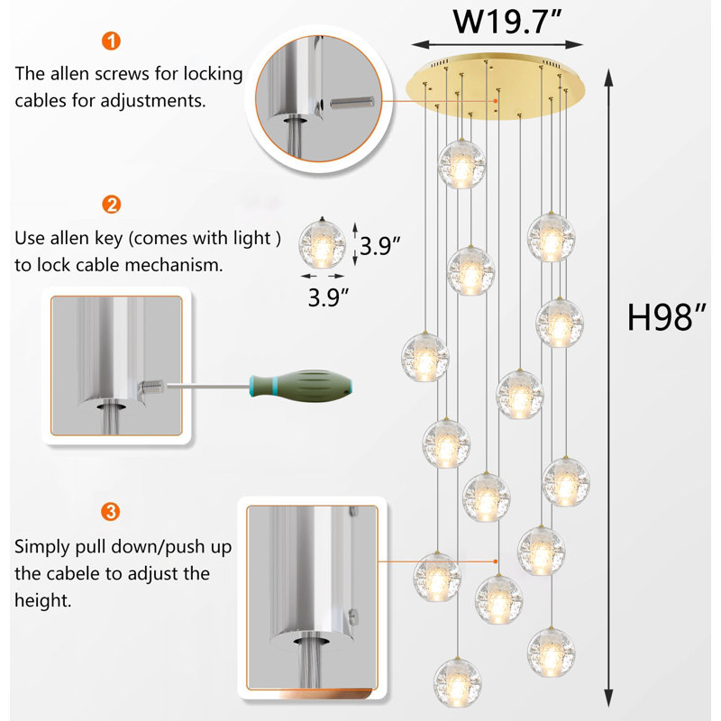 Izhane 14 - Light Globe Chandelier