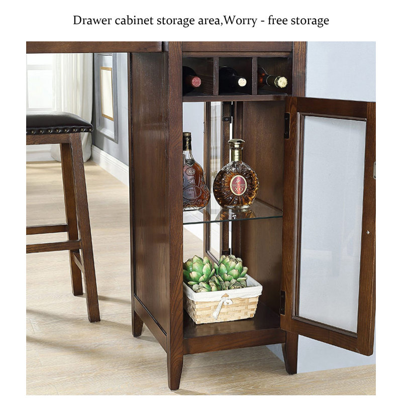 Table de bar avec rangement ajustable American Wine