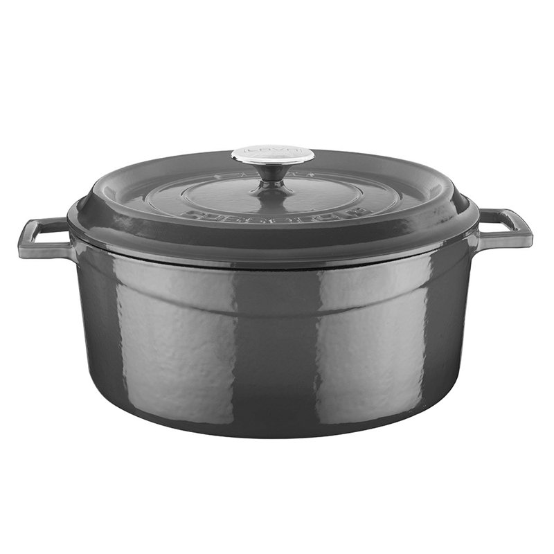Cocotte ronde en fonte Turgla Home, 6 pintes, gris