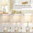 25.5" Mosaic Shell Tiles Tile Table Lamp Set Of 2, Modern Gold Bedside Table Lamp With Dual USB Charging Ports, 3 Colour Modes Adjustment Touch Control Table Lamp For Living Room, Bedroom