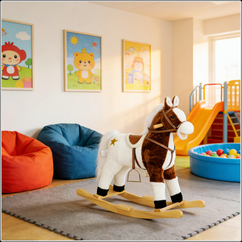 Cheval à bascule interactif pour enfants avec sons réalistes et mouvement fluide pour un jeu et un développement attrayants