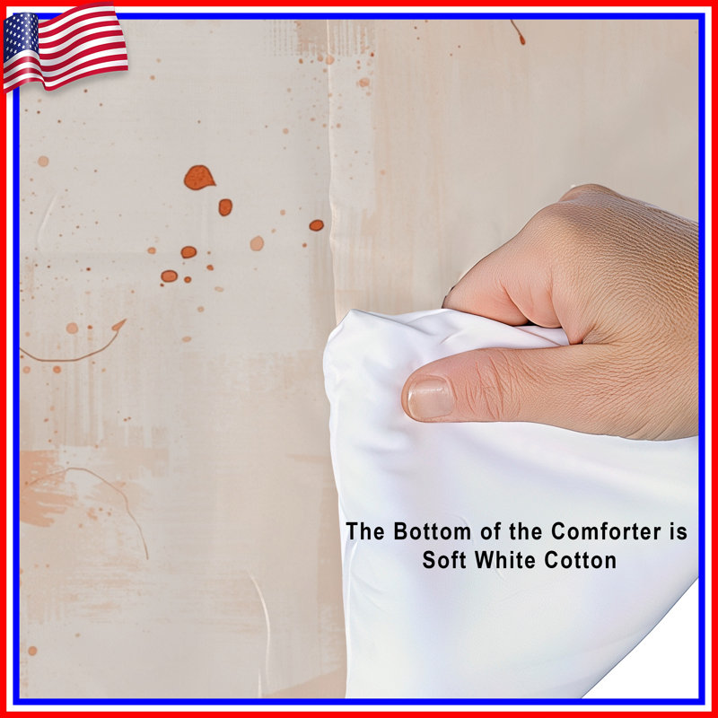 Orange Abstract Splatter Comforter, Queen