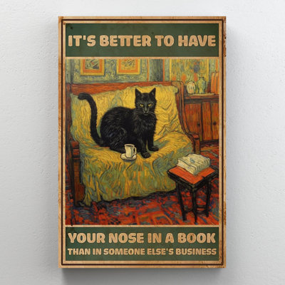 «Black Cat Its Better To Have», reproduction d'art sur toile rectangulaire 1 pièce