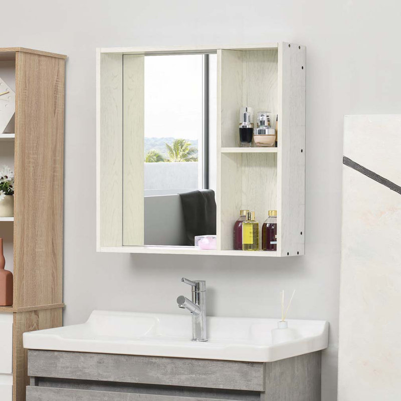 Armoire à pharmacie 1,5 po x 25,5 po avec miroir, 25.5" H x 31.5" W x 6" 