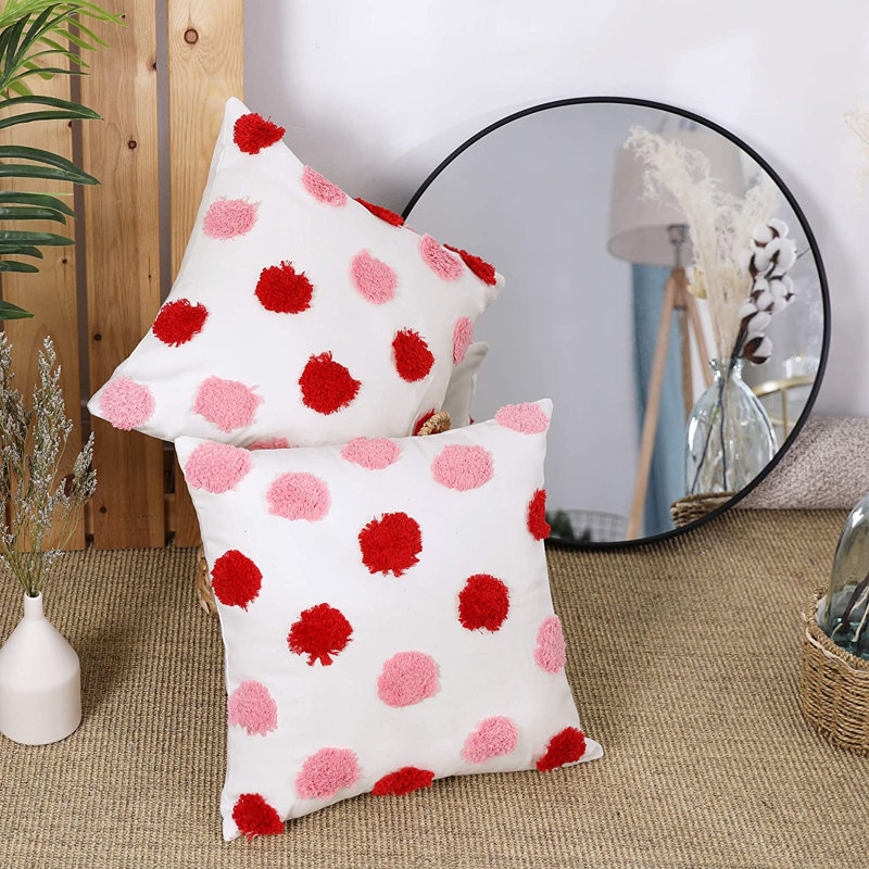 Polka Dots Cushion Cover, Pink/Red