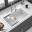 Évier de cuisine en quartz - Évier de cuisine encastré en granite 33 po x 22 po x 9,65 po