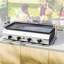Outsunny Gas Plancha Barbecue Grill with 4 Burners, 9.6kW, Silver