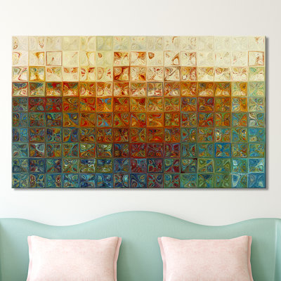 «Modern Mosaic Tile Wall Art # 2, 2015» par Mark Lawrence - impression sur toile tendue