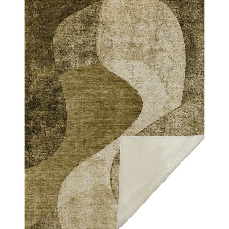 Jeté art déco Addison Sherpa ASB633, Brun