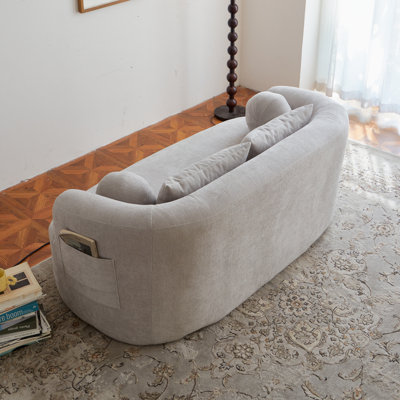 Canapé-dans-une-boîte, canapé 2 places en mousse viscoélastique, sans installation et facile à transporter, canapé moderne à assise profonde avec tissu chenille, canapé pour salon, chambre à coucher, appartement, bureau personnel, gris
