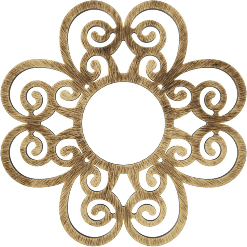 Médaillon de plafond 34 po x 34 po x P 11,5 po x P 1 po Cohen, H 34 po x l 34 po x P 1 po, Laiton antique