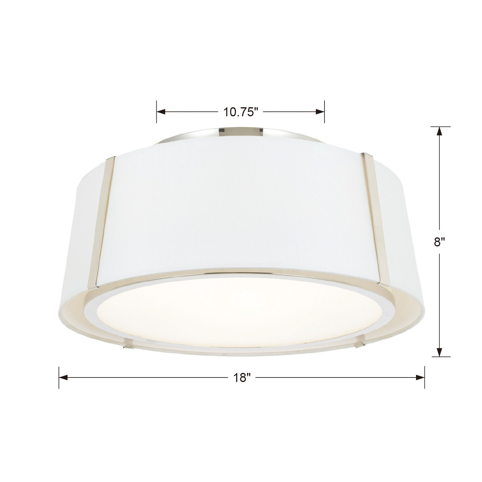 Marietta 3 - Light 18" Semi Flush Mount, Polished Nickel