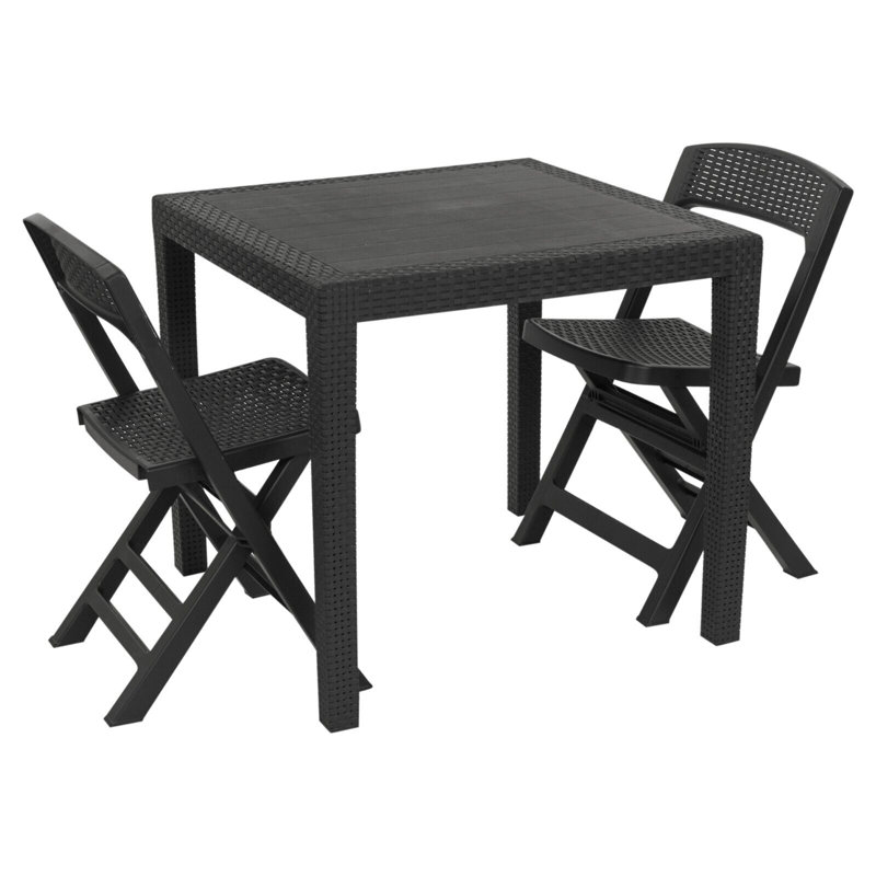 Damiane 4 - Person Patio Dining Set with Square Table, Anthracite