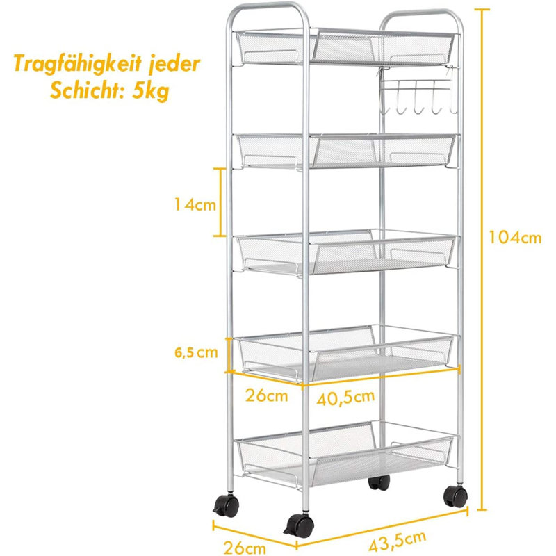 Erwin Metal Kitchen Trolley
