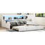 Lit de jour avec rangement, et DEL en blanc pleine grandeur - Offre une option de couchage pratique, gigogne, taille, moderne-121098352