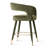 Velvet Upholstered Counter Height Bar Stools With Gold Footrest, 24" Kitchen Island Counter Stool-1622008109