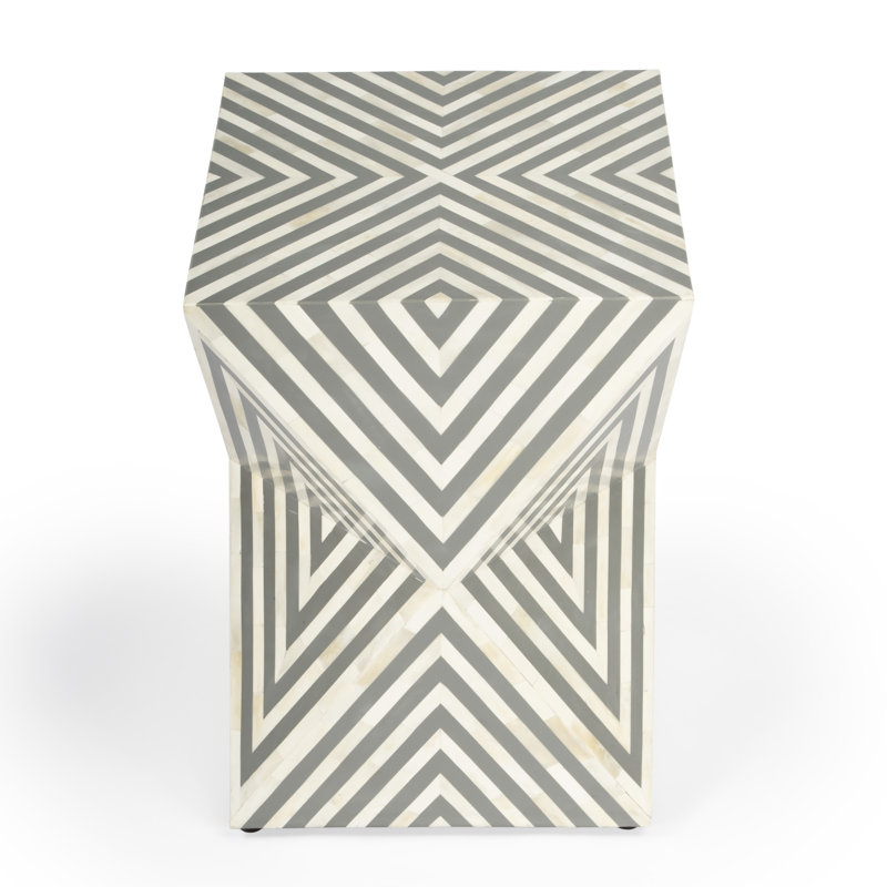 Anais Bone Inlay Side Table, Gray