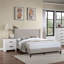 Base de lit tapissier plateforme de lit en tissu brun clair
