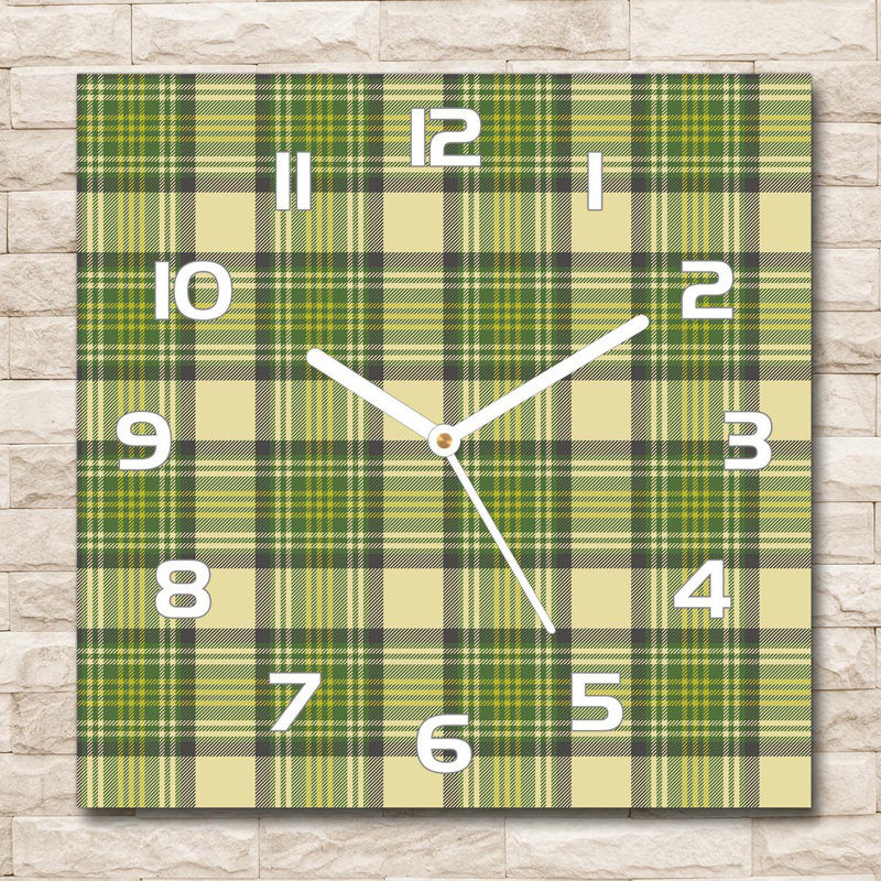 Immanuella Glass Wall Clock, White/Green/Cream