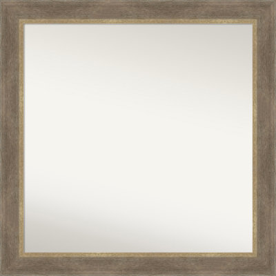 Driftwood Tan Non-Beveled Wood Framed Wall Mirror