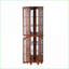 Cabinets d'angle avec tablettes réglables en verre, éclairage, pieds en bois massif | H 70 po x l 22 po x P 16,95 po | Traditionnel | Bois massif + panneau de fibres à densité moyenne-1645326987