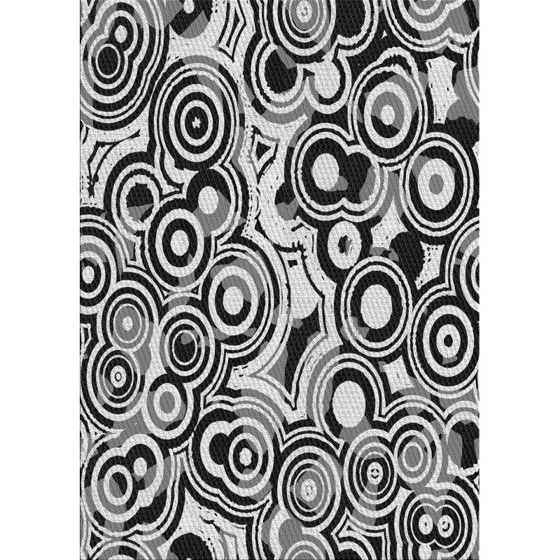 Tapis de zone noire à motifs, Rectangle 5 pi x 7 pi