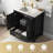 Sirois 31" Black Single Sink Bathroom Vanity With Solid Surface Composite Top-1700714408-1678267906