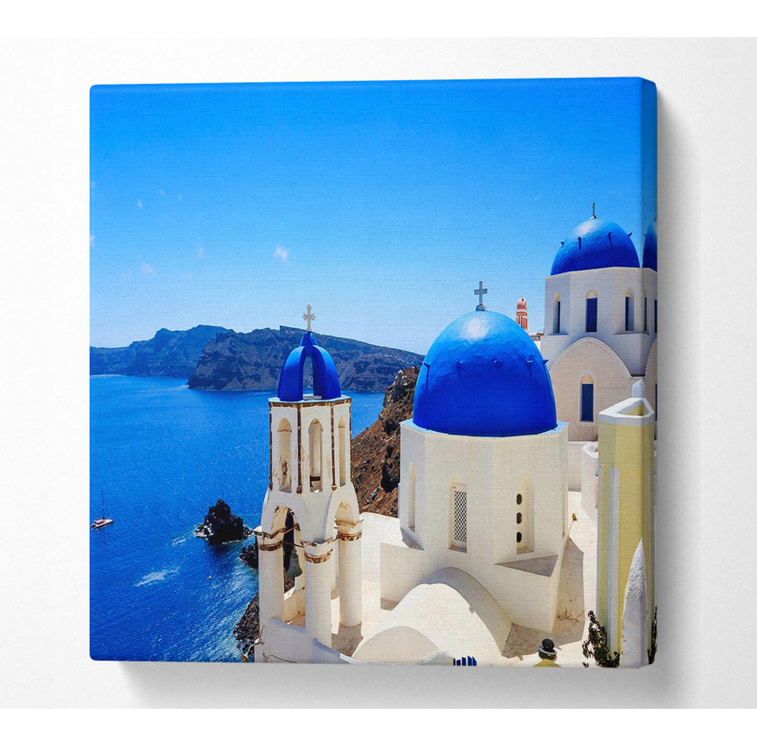 Santorini Wonder Quadratische Leinwand Druck