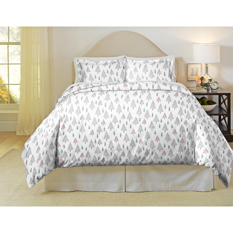 Literie surdimensionnée en flanelle imprimée 100 % coton doux 180 g/m² Pointehaven, Simple / simple très long, Pin