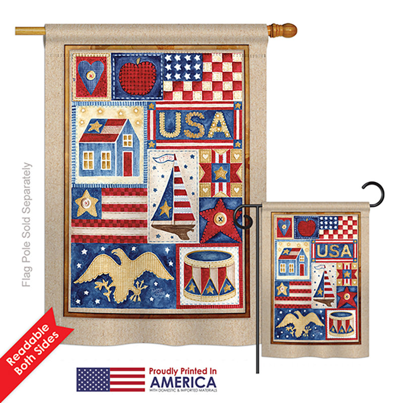 Double Sided Polyester Independence Day Garden Flag
