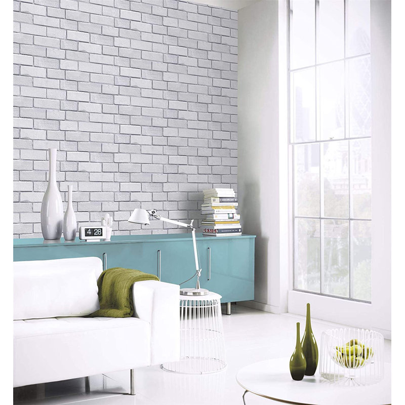 Bucher 10.05m x 53cm Textured Glitter Wallpaper Roll, Silver