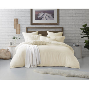 Ensemble de housse de couette en microfibre lavée et plissée très douce