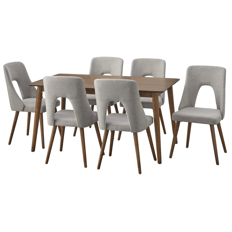 Haney Dining Set, 7 Pieces: Table, 6 Chairs